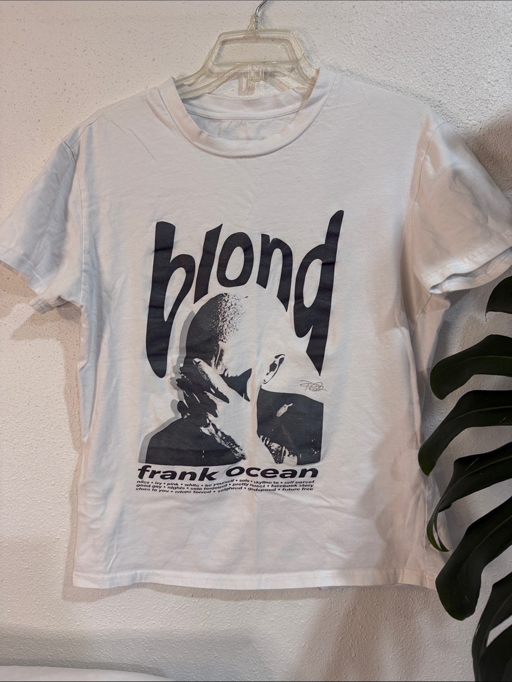 White Tee with 'blond' Graphic - Frank Ocean